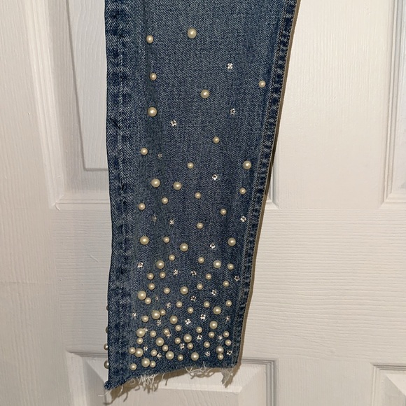 GRLFRND KAROLINA PEARL EMBELLISHED DENIM - Picture 3 of 5